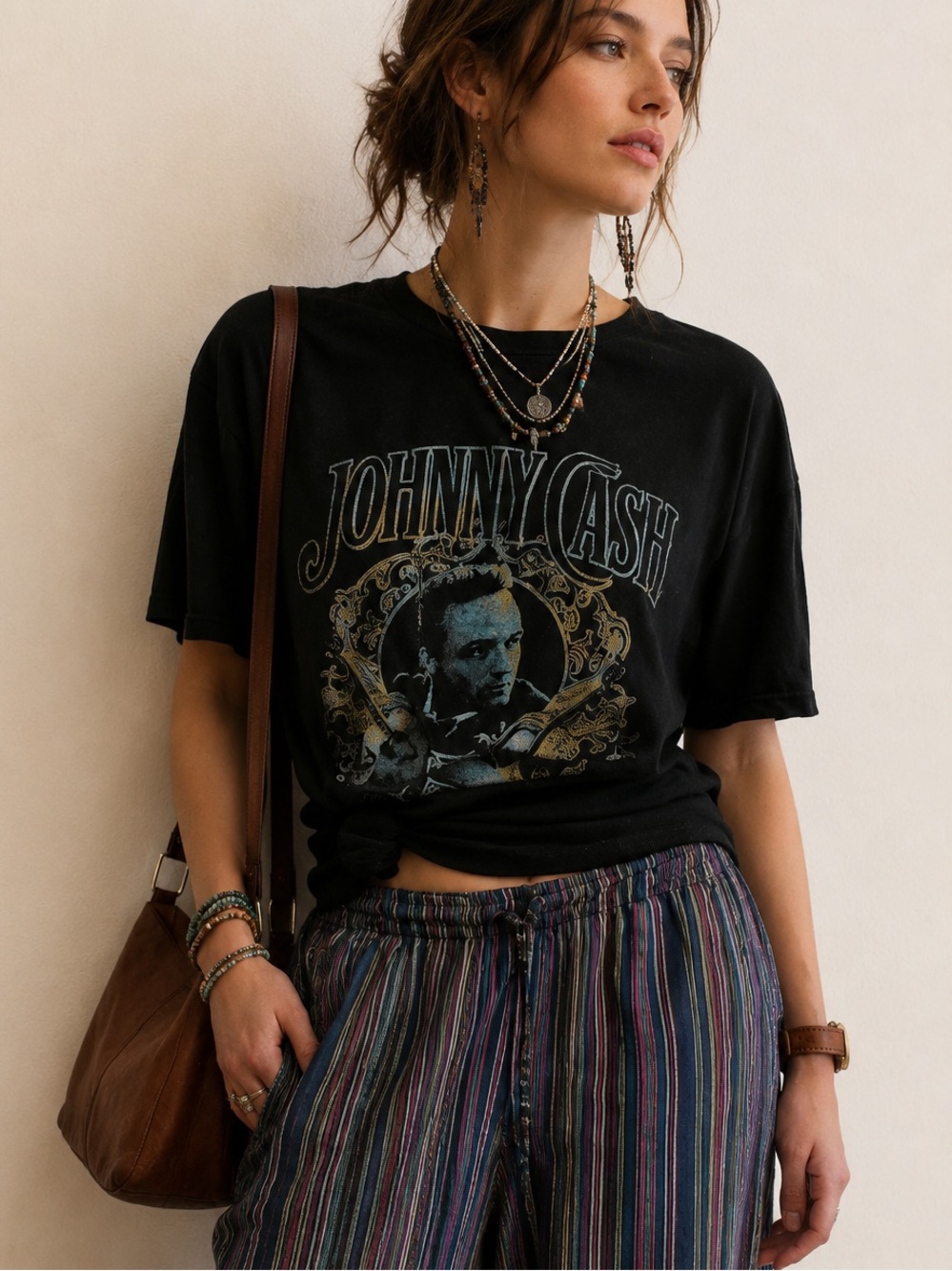 Johnny Cash Nashville Tennessee Black Concert T-Shirt